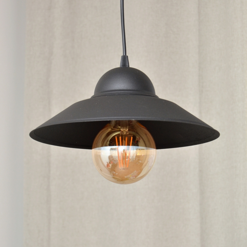 Lampadario a sospensione con filo SORAPIS 1xE27/15W/230V nero