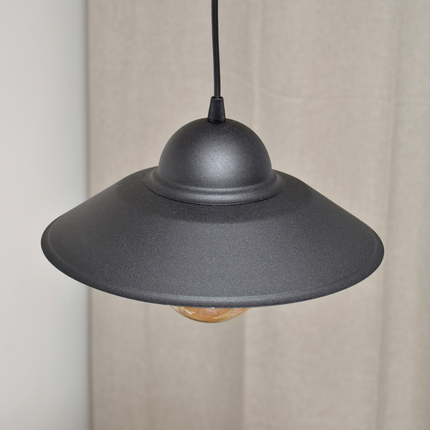 Lampadario a sospensione con filo SORAPIS 1xE27/15W/230V nero
