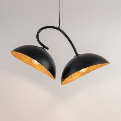 Lampadario a sospensione con filo SPACE 2xE27/60W/230V nero/rame