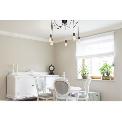 Lampadario a sospensione con filo SPINDEL 5xE27/60W/230V ragno