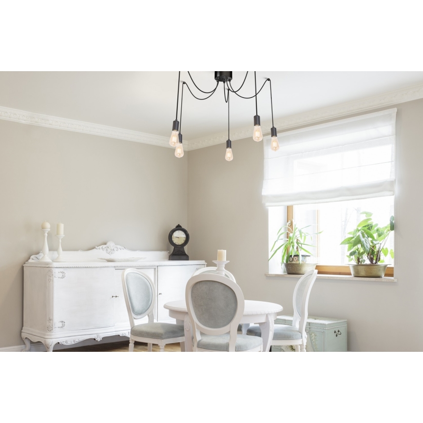 Lampadario a sospensione con filo SPINDEL 5xE27/60W/230V ragno