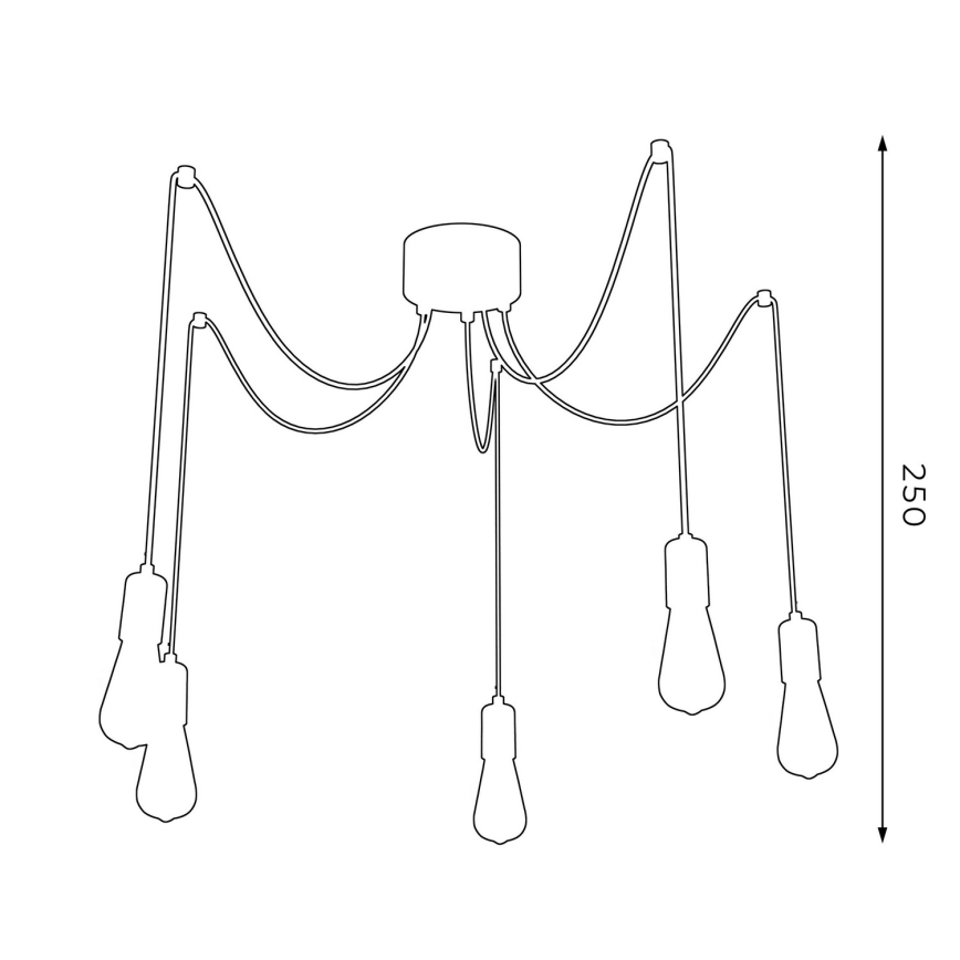 Lampadario a sospensione con filo SPINDEL 5xE27/60W/230V ragno