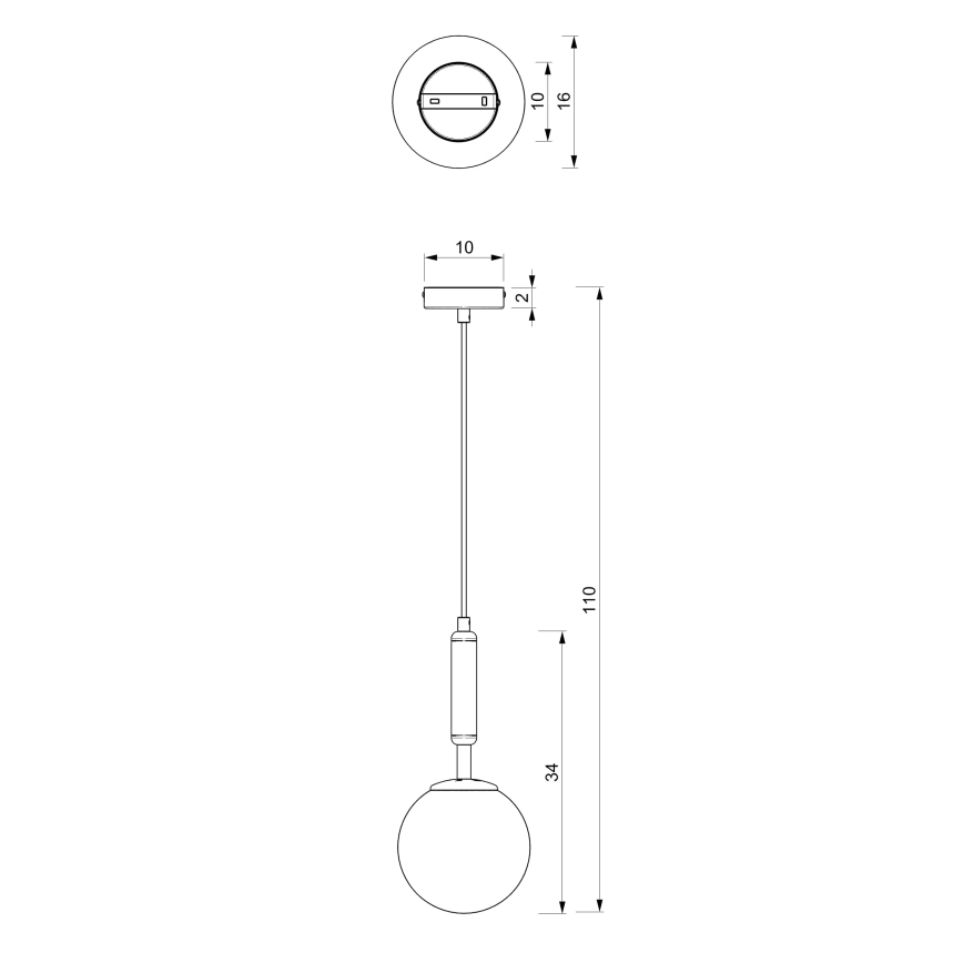 Lampadario a sospensione con filo SPIRA 1xE14/15W/230V nero
