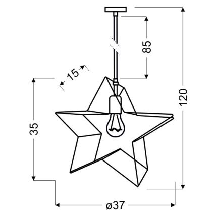 Lampadario a sospensione con filo STAR 1xE27/60W/230V