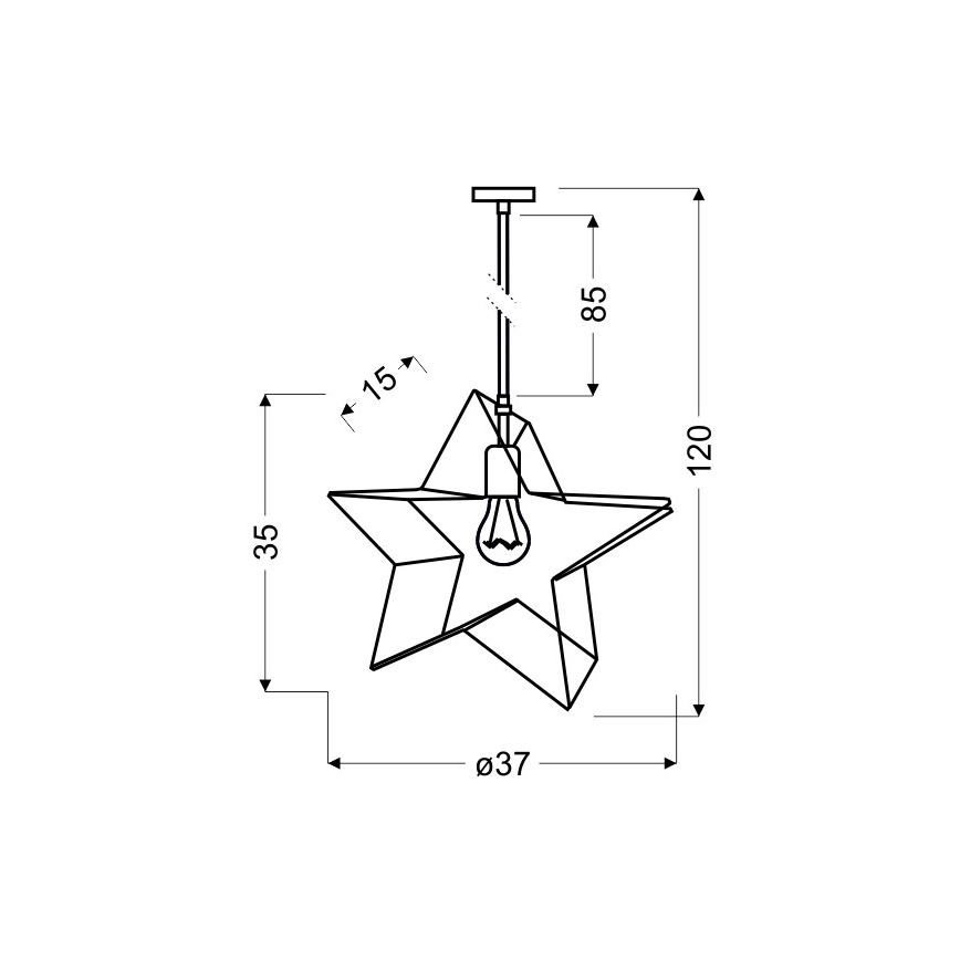 Lampadario a sospensione con filo STAR 1xE27/60W/230V