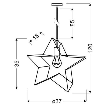 Lampadario a sospensione con filo STAR 1xE27/60W/230V