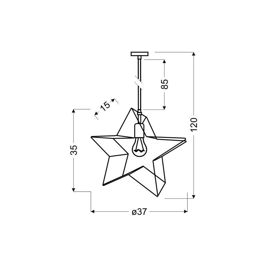 Lampadario a sospensione con filo STAR 1xE27/60W/230V