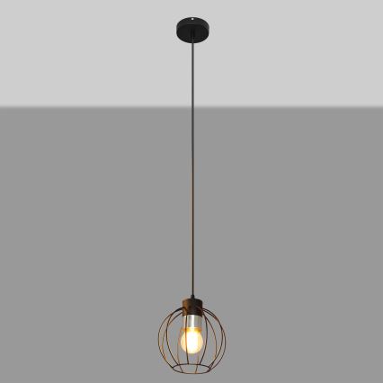 Lampadario a sospensione con filo STARLIGHT 1xE27/15W/230V nero/argento