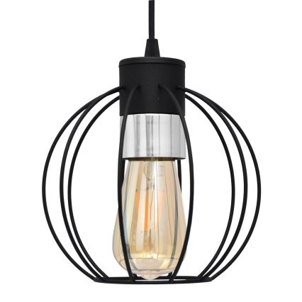 Lampadario a sospensione con filo STARLIGHT 1xE27/15W/230V nero/argento