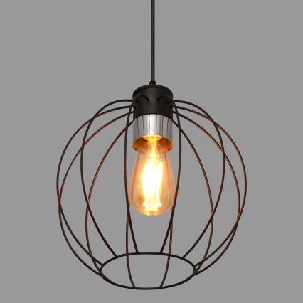 Lampadario a sospensione con filo STARLIGHT 1xE27/15W/230V nero/argento
