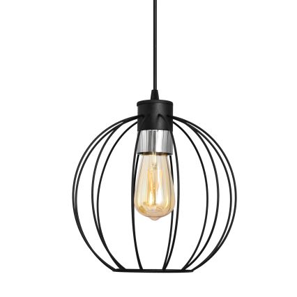 Lampadario a sospensione con filo STARLIGHT 1xE27/15W/230V nero/argento