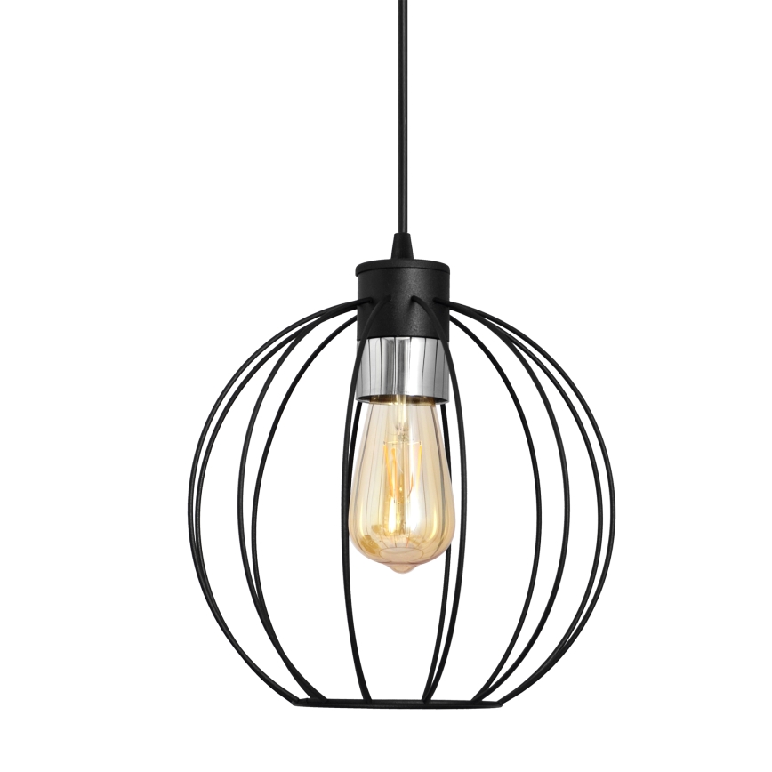 Lampadario a sospensione con filo STARLIGHT 1xE27/15W/230V nero/argento