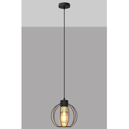 Lampadario a sospensione con filo STARLIGHT 1xE27/15W/230V nero/oro