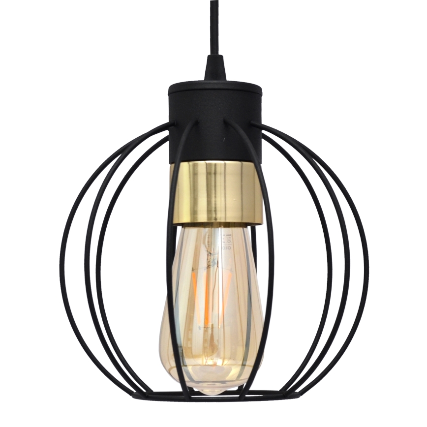Lampadario a sospensione con filo STARLIGHT 1xE27/15W/230V nero/oro