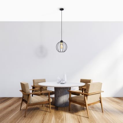 Lampadario a sospensione con filo STARLIGHT 1xE27/15W/230V nero/oro