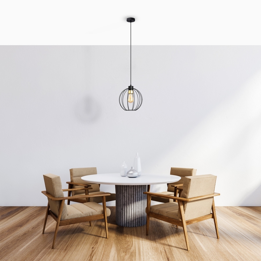 Lampadario a sospensione con filo STARLIGHT 1xE27/15W/230V nero/oro