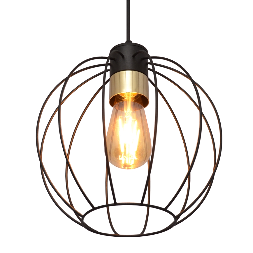Lampadario a sospensione con filo STARLIGHT 1xE27/15W/230V nero/oro