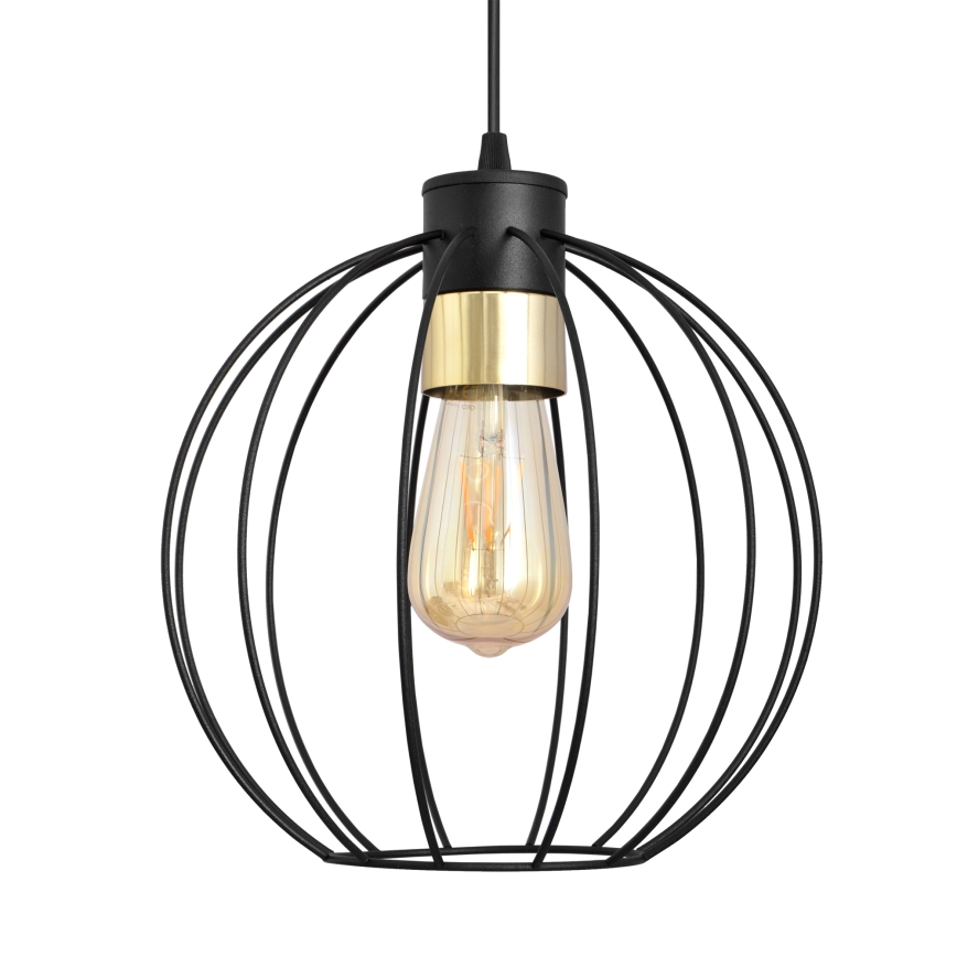 Lampadario a sospensione con filo STARLIGHT 1xE27/15W/230V nero/oro