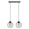 Lampadario a sospensione con filo STARLIGHT 2xE27/15W/230V nero/argento