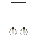 Lampadario a sospensione con filo STARLIGHT 2xE27/15W/230V nero/oro