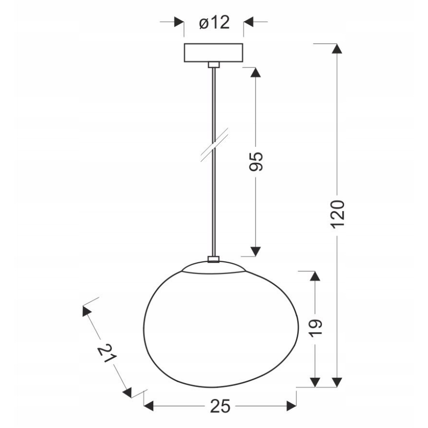 Lampadario a sospensione con filo STONES 1xE27/40W/230V diametro 25 cm