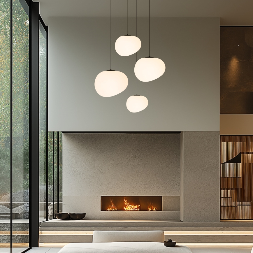 Lampadario a sospensione con filo STONES 1xE27/40W/230V diametro 25 cm
