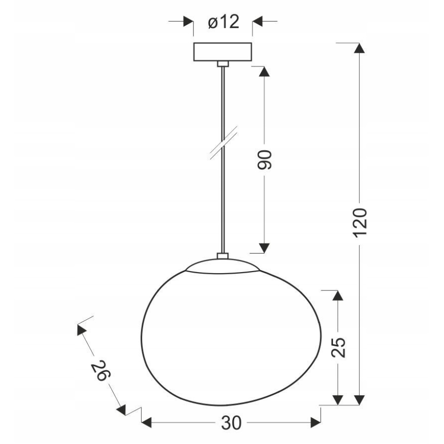Lampadario a sospensione con filo STONES 1xE27/40W/230V diametro 30 cm