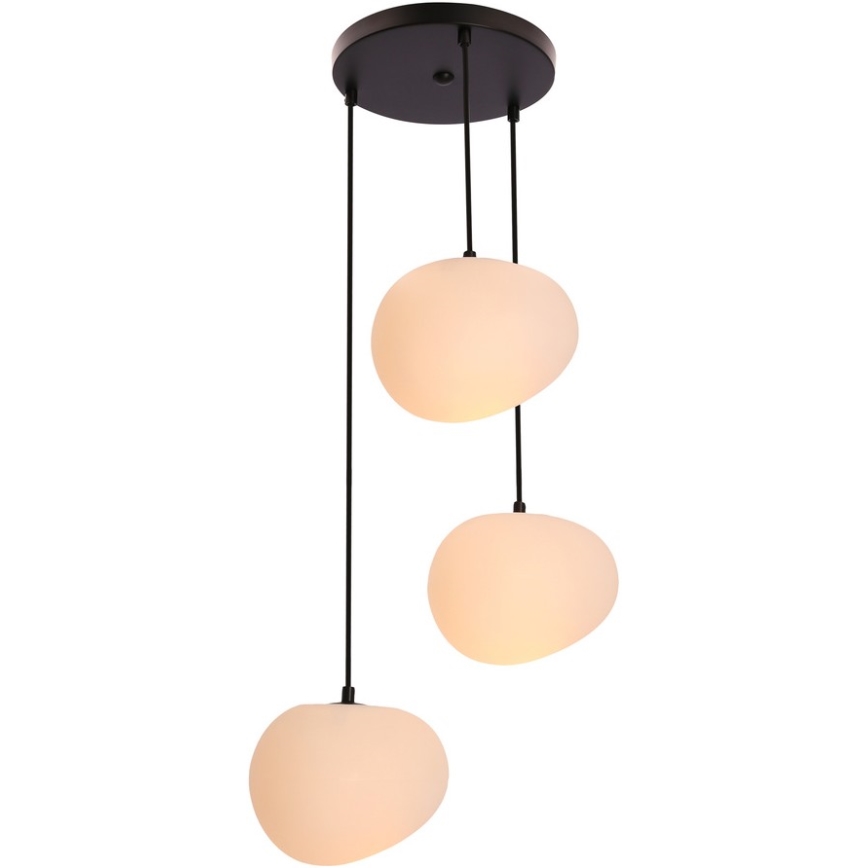 Lampadario a sospensione con filo STONES 3xE27/40W/230V