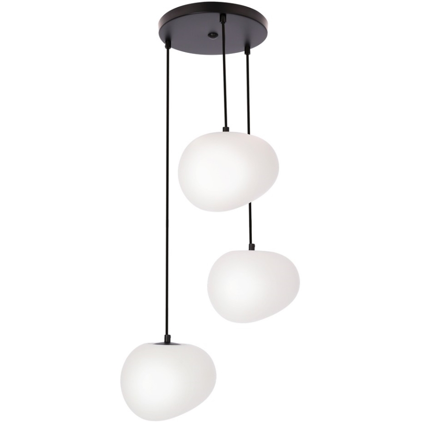 Lampadario a sospensione con filo STONES 3xE27/40W/230V