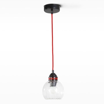 Lampadario a sospensione con filo SUSPENSION METAL 1xE27/60W/230V rosso