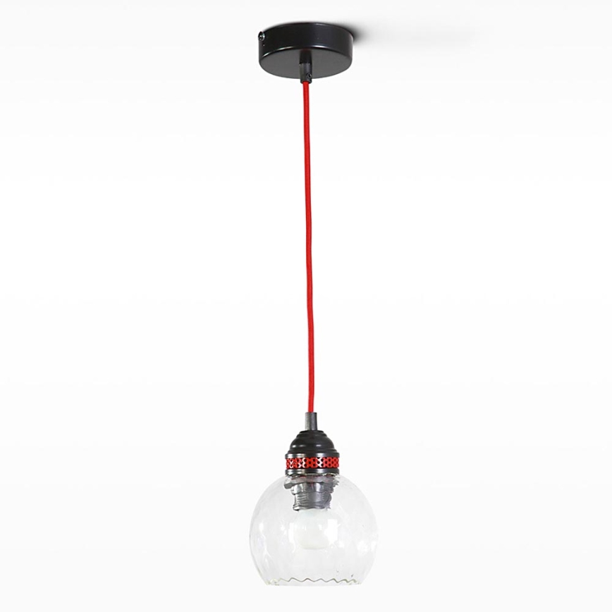 Lampadario a sospensione con filo SUSPENSION METAL 1xE27/60W/230V rosso