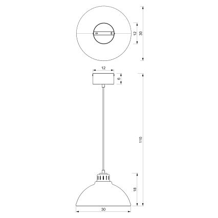 Lampadario a sospensione con filo SVEN 1xE27/15W/230V bianco