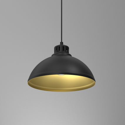 Lampadario a sospensione con filo SVEN 1xE27/15W/230V nero/oro