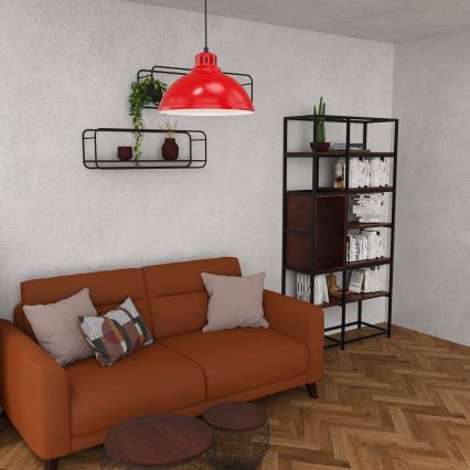 Lampadario a sospensione con filo SVEN 1xE27/15W/230V rosso
