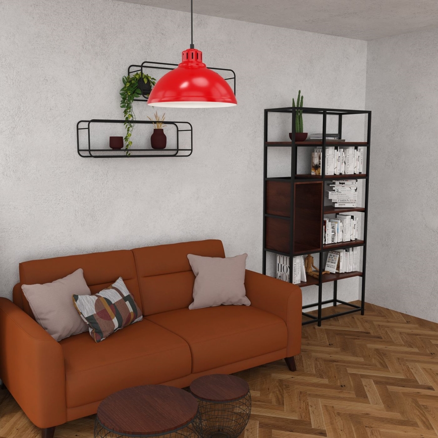 Lampadario a sospensione con filo SVEN 1xE27/15W/230V rosso