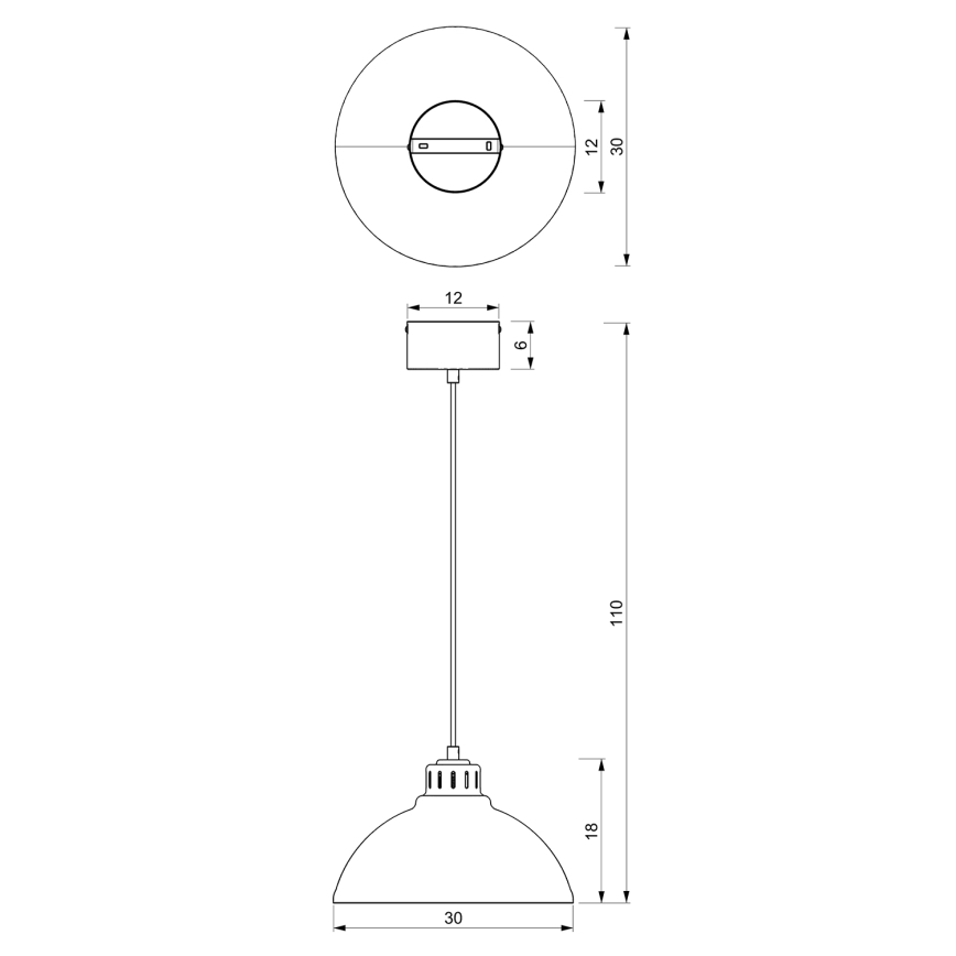 Lampadario a sospensione con filo SVEN 1xE27/15W/230V rosso