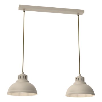 Lampadario a sospensione con filo SVEN 2xE27/15W/230V beige