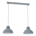 Lampadario a sospensione con filo SVEN 2xE27/15W/230V grigio