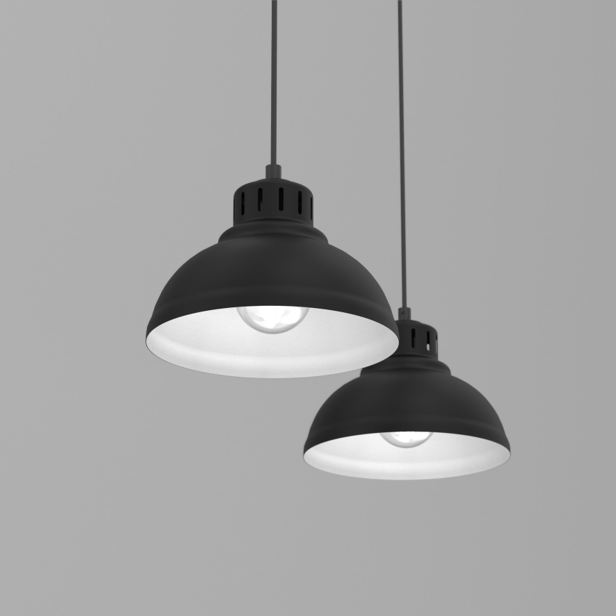 Lampadario a sospensione con filo SVEN 2xE27/15W/230V nero