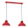 Lampadario a sospensione con filo SVEN 2xE27/15W/230V rosso