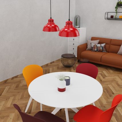 Lampadario a sospensione con filo SVEN 2xE27/15W/230V rosso