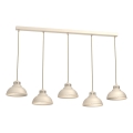 Lampadario a sospensione con filo SVEN 5xE27/15W/230V beige