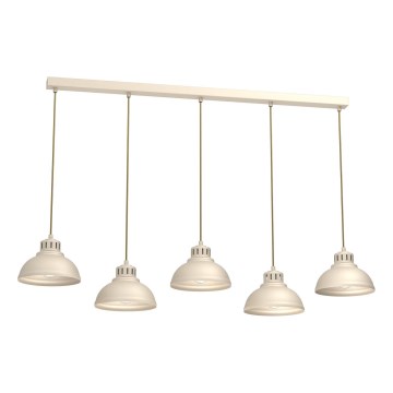 Lampadario a sospensione con filo SVEN 5xE27/15W/230V beige