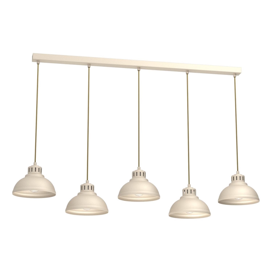 Lampadario a sospensione con filo SVEN 5xE27/15W/230V beige