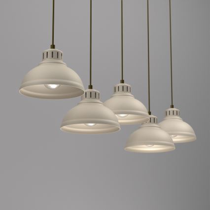 Lampadario a sospensione con filo SVEN 5xE27/15W/230V beige