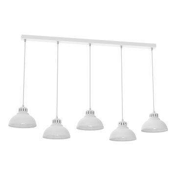 Lampadario a sospensione con filo SVEN 5xE27/15W/230V bianco