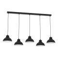 Lampadario a sospensione con filo SVEN 5xE27/15W/230V nero