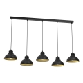 Lampadario a sospensione con filo SVEN 5xE27/15W/230V nero/oro