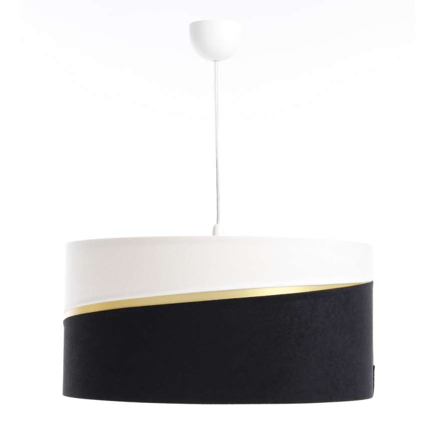 Lampadario a sospensione con filo SWING 1xE27/60W/230V nero/bianco/oro