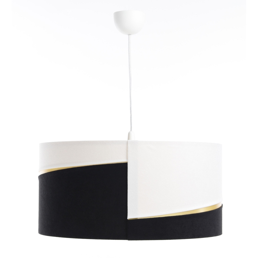 Lampadario a sospensione con filo SWING 1xE27/60W/230V nero/bianco/oro